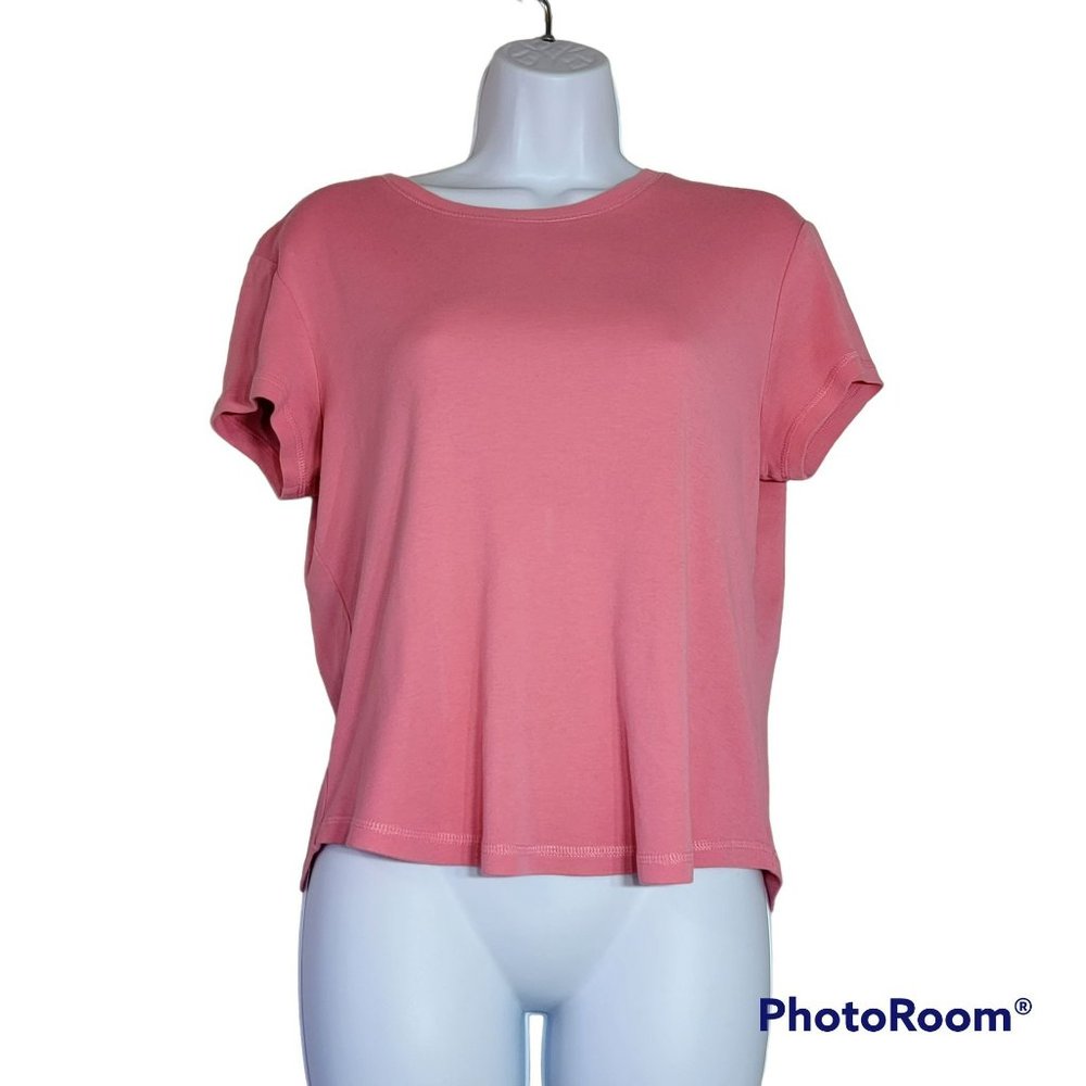 Talbots Women's Medium 100% Pima Cotton Pink Knit Tee Shirt. EUC